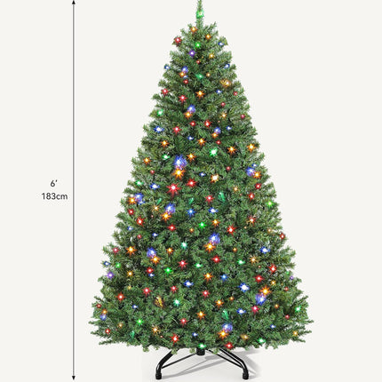Prelit Christmas Tree 7.5ft – 550 LEDs, 1450 Tips, Remote, Hinged Metal Frame