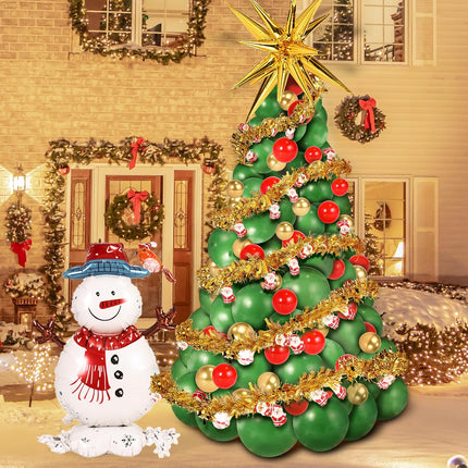 193PCS Christmas Balloon Garland Kit – Tree, Snowman & Santa Decorations