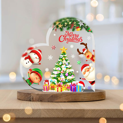 Christmas Indoor Decorations – Heart-Shaped Gifts Table Sign for Mantle & Desk
