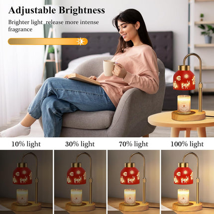 Christmas Candle Warmer Lamp with Timer, Dimmer, and Adjustable Height – Perfect Holiday Gift