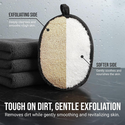 2PCS Natural Loofah Body Scrubber, Shower Sponge Exfoliator for Bath & Hygiene