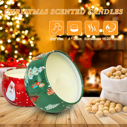2-Pack Christmas Scented Candles – Aromatherapy Soy Candles for Women