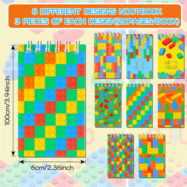 148 Pcs Funny Building Stationery Set – Mini Notebooks, Pens, Stickers, Party Favors