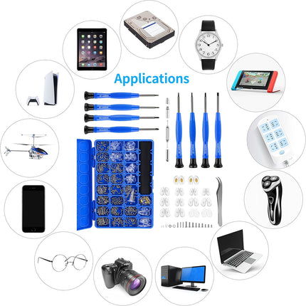 Magnetic Eyeglass Repair Kit with Precision Screwdriver Screws Nose Pads Tool Set