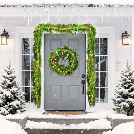 6FT Holiday Garland with LED Lights | Norfolk Pine Xmas Mantle & Table Decor