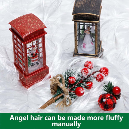 Fluffy White Angel Hair Christmas Decoration, 7oz/200g Artificial Tinsel for Festive Decor