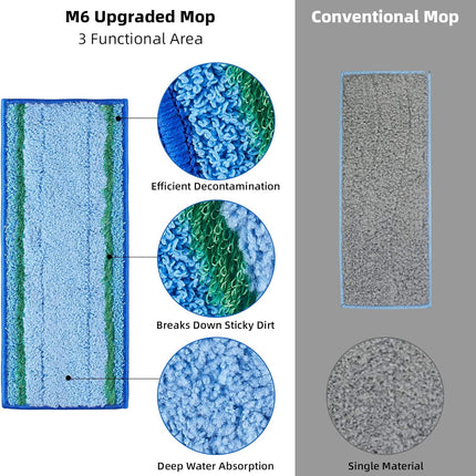 4-Pack Mop Pads for iRobot Braava Jet M6 – Upgraded Wet Mopping Microfiber Pads