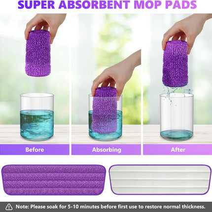 6-Pack Reusable Microfiber Mop Pads for Swiffer PowerMop – All Floors