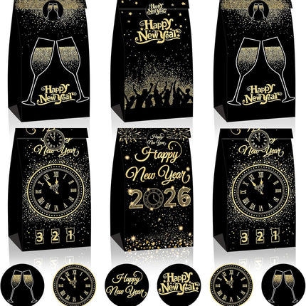 24-Piece New Year Eve Gift Bags – With Happy New Year Stickers 2026