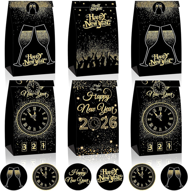 24-Piece New Year Eve Gift Bags – With Happy New Year Stickers 2026