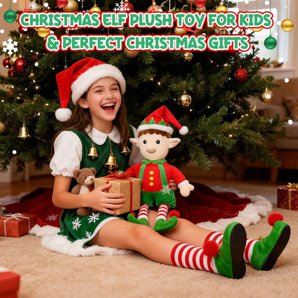 Christmas Elf Stuffed Animal – Plush Xmas Elf Doll for Boys & Girls