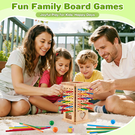 Wooden Board Game – 42 Colorful Math Sticks Learning Toy for Ages 3–6