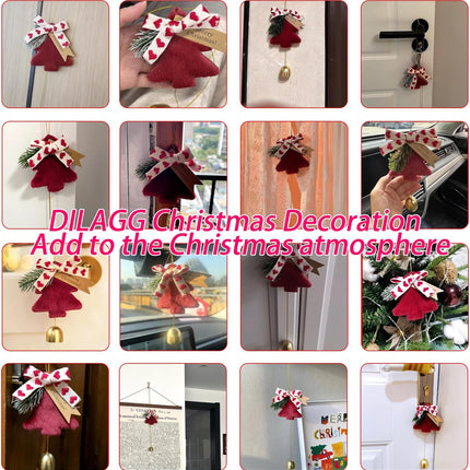 Christmas Plush Tree Ornaments – Cute Fuzzy Hanging Pendant with Gold Bell