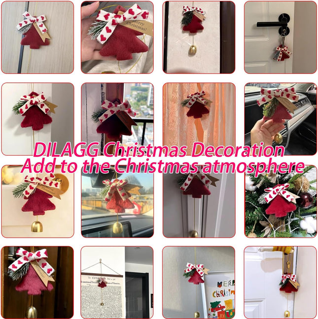 Christmas Plush Tree Ornaments – Cute Fuzzy Hanging Pendant with Gold Bell