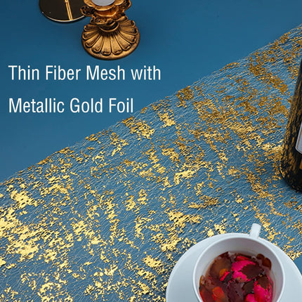 2pcs Gold Sequin Table Runners – 11"x108" Metallic Mesh Decor for Events & Parties