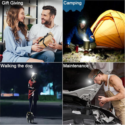 Rechargeable Headlamp Flashlight 3 Pack 2000 Lumen LED Headlight with Red Light