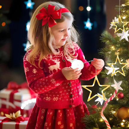 3-Pack LED Star Christmas Window Lights with 10 LED Bulbs for Holiday Decor