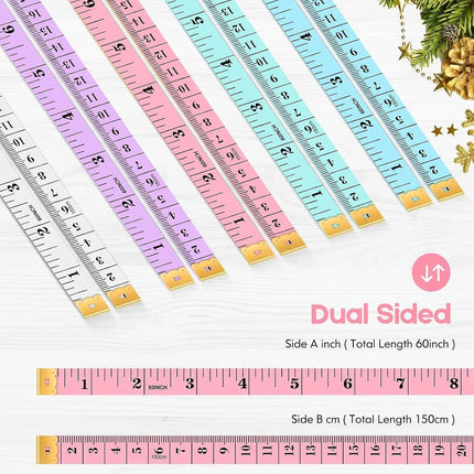 5 Pack Soft Tape Measure 60 Inch, Double-Sided Inch and CM Sewing & Body Measuring Tape