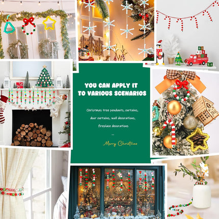 500PCS Christmas Beads for Bracelets Pony Beads & Holiday Charms for Xmas Party Decor