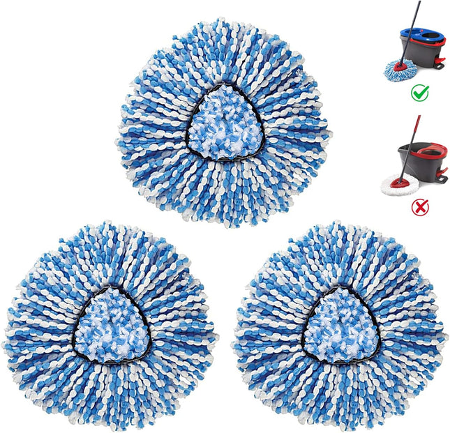 3-Pack Mop Head Refill for O-Cedar RinseClean Spin Mop – Microfiber Replacement