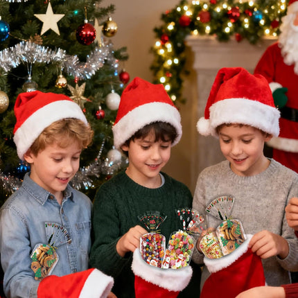 120PCS Christmas Treat Bags Cellophane Candy Bags Xmas Party Favors