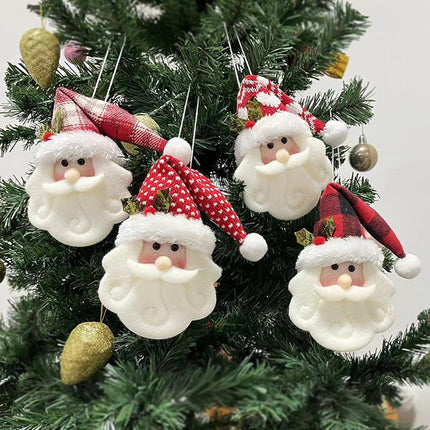 4PCS Christmas Tree Hanging Ornaments, Cute Santa Claus Doll Decorations