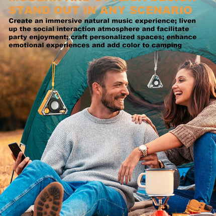 Feixg Mini Portable Bluetooth Speaker – TWS Dual Pairing, LED Lights & Lanyard, Outdoor/Home Use