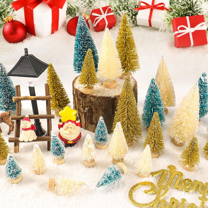 30PCS Mini Pine Christmas Trees – Tabletop Holiday Tree Decor & Toppers