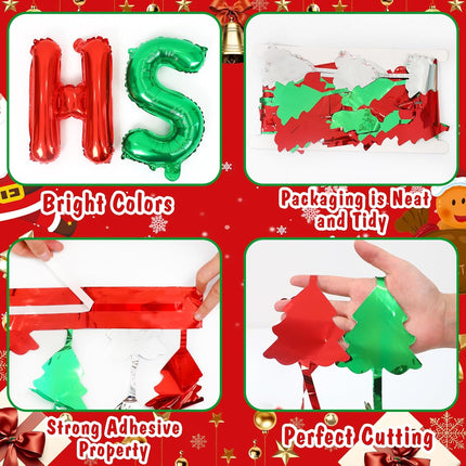 2-Pack Christmas Foil Fringe Curtains – Merry Christmas Balloon Backdrop