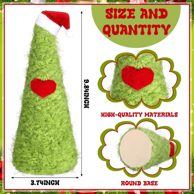 Mini Lime Green Christmas Tree – Tabletop Yarn Ornament for Holiday Decor