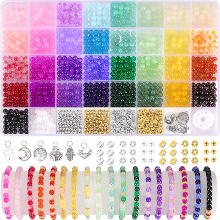 1368Pcs Crystal Glass Beads Set for Bracelets Earrings Necklace DIY Crafts