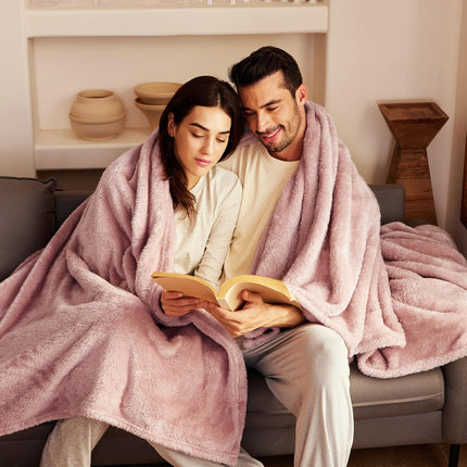 Extra Large Fuzzy Throw Blanket 50x70 – Cozy & Warm, Pink, Couch & Bed