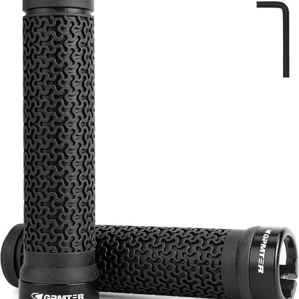 Bike Handlebar Grips, Lock-On Non-Slip Ergonomic Rubber Grips for BMX MTB Mountain