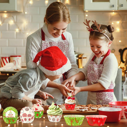 450PCS Christmas Muffin Liners – Cupcake Baking Cups & Wrappers, 9 Festive Designs