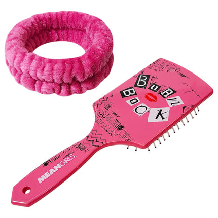 Kids Hair Brush & Spa Headband Set – Mean Girls Design, Fun Grooming Kit for Girls