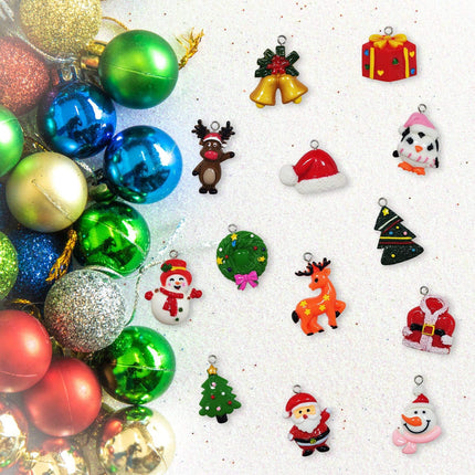 30-Piece Mini Christmas Ornaments Set Resin Miniatures for Mini Tree Decorations