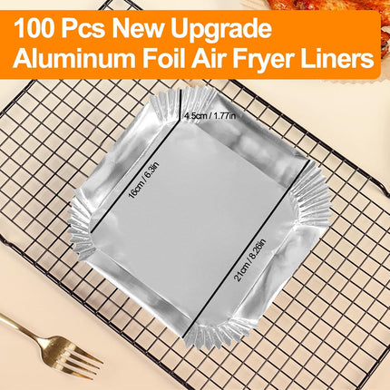 100Pcs 6.3in Aluminum Foil Air Fryer Liners Disposable Nonstick Baking Sheets