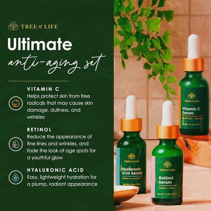 Facial Skincare Trio Set – Brightening, Firming & Hydrating, 3 x 1oz