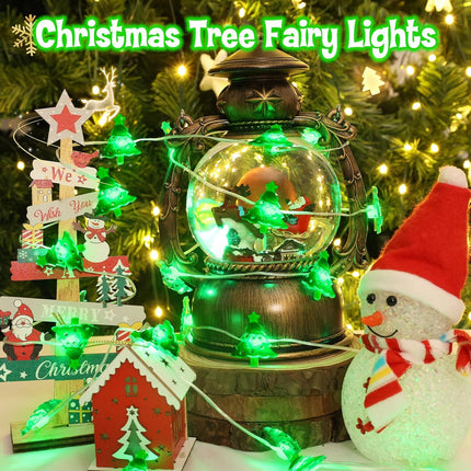 Christmas String Lights, Santa Claus & Snowflake Lights with Timer, Battery-Operated for Indoor Decor