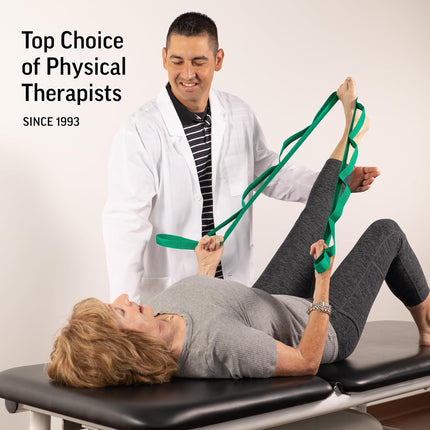 Stretch Out Strap with Exercise Book USA-Made Yoga Stretching Strap for Flexibility