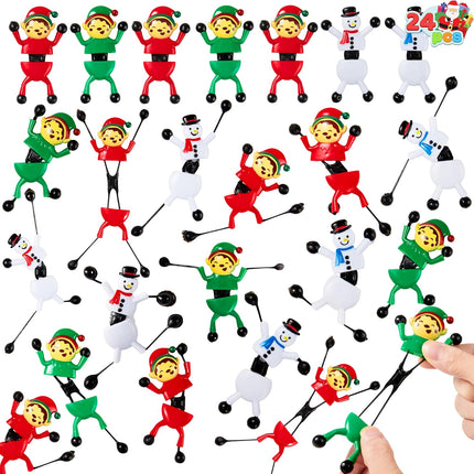 24-Piece Christmas Sticky Hand Climbers – Fun Stretchy Window Toys for Holiday Play