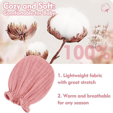 Muslin Baby Mittens – 100% Cotton Soft No-Scratch Gloves for 0–6 Months