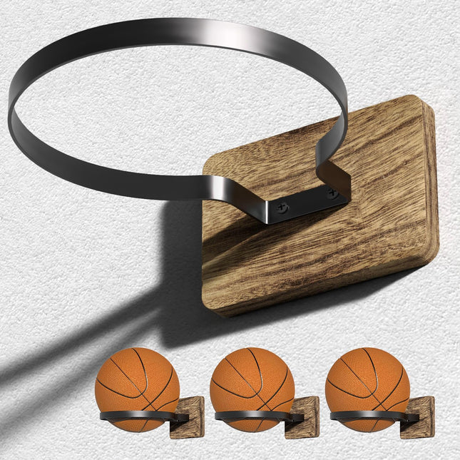 Wall Mount Basketball Holder – Display Rack for Autograph Basketball, Football & Sports Balls