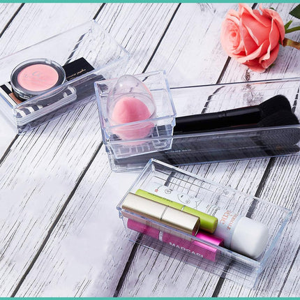 6-Pack Clear Acrylic Drawer Organizers – Storage Trays for Makeup & Jewelry