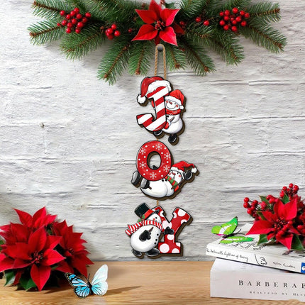 Red Christmas Snowman Wooden Wreath – Front Door Welcome Sign Holiday Home Decor