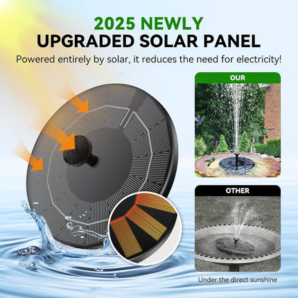 Upgrade Solar Water Fountain – 2.5W Bird Bath Pump for Outdoor Use