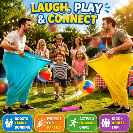 Granny Pants Yard Game 2PCS with 8 Bouncy Balls & Air Pump Family Party Fun
