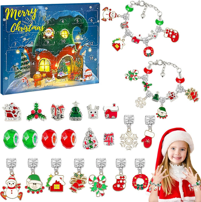 Christmas Advent Calendar Bracelet Kit – 24 Days DIY Jewelry for Girls & Teens