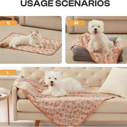 3-Pack Pet Blankets – Soft Fluffy Fleece for Dogs & Cats, Brown/Pink/White (23x16)