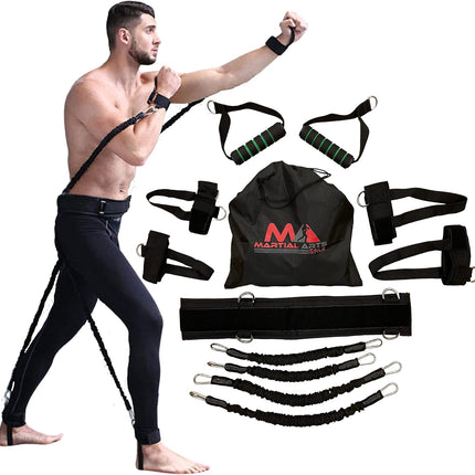 Boxing Resistance Bands, 150lb MMA Punch & Kick Trainer for Speed, Power & Agility
